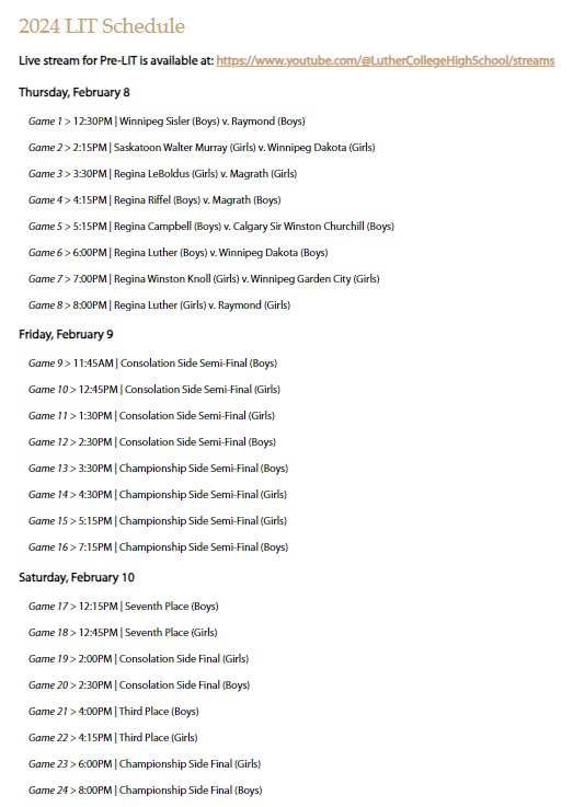 Luther Invitational Tournament back for 70th edition 980 CJME